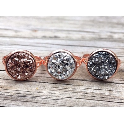 12mm adjustable rose gold/copper ring