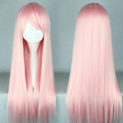 70cm Long Light Pink Beautiful Lolita Cosplay Wig