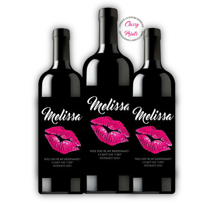 Will you be my bridesmaid wine label - Will you be my maid of honor - Custom wine label- will you be my bridesmaid