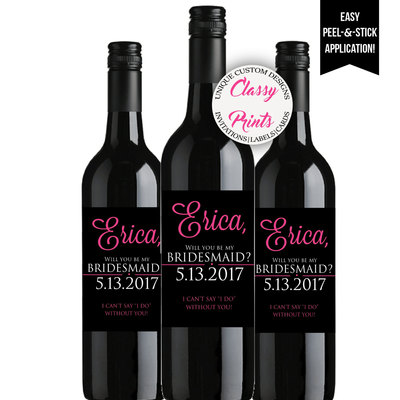 Will you be my bridesmaid wine label - Will you be my maid of honor - Custom wine label- will you be my bridesmaid