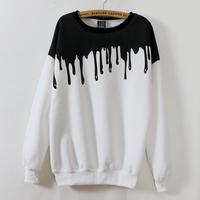 Japanese Harajuku New Milk Long-sleeved Sweater White / Black - Thumbnail 1
