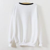 Japanese Harajuku New Milk Long-sleeved Sweater White / Black - Thumbnail 3