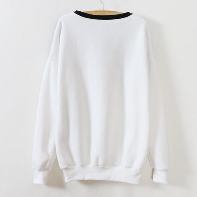 Japanese harajuku new milk long-sleeved sweater white / black