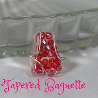 Tapered Baguette Charm in Hibiscus Bicones wrapped in Sterling Silver - Thumbnail 2