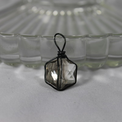 Smoked topaz semi-precious gem charm
