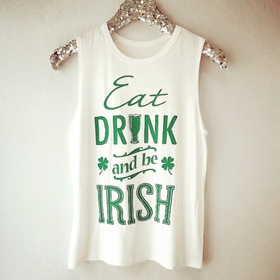 Eat drink and be irish tank (ivory)