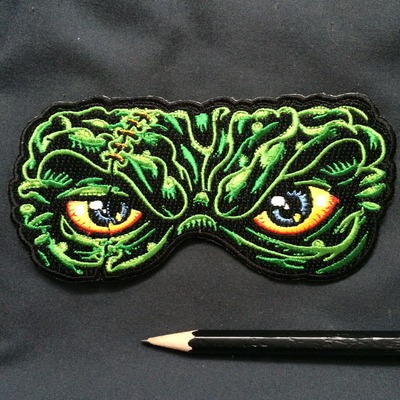 MONSTER EYES PATCH iron on ready full color embroidered