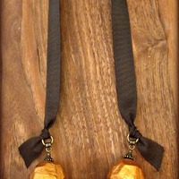 Handmade Copper Faceted Chunky Paper Mache  Nugget Beads, 4pcs - Thumbnail 4