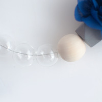 Blue Flower Glass Necklace NL1070 - Thumbnail 4