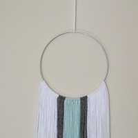 White, Gray, and Blue Green Wall Hanging - Thumbnail 1