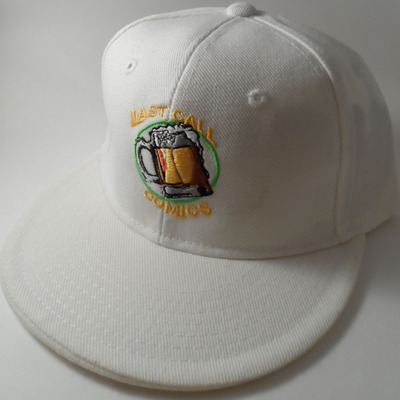 Last call comics fitted hat (white) 7 1/2 (classic logo)