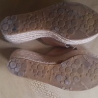 JIMMY CHOO Patent Leather Espadrille Sandals Tan Wedges - Thumbnail 1