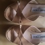 JIMMY CHOO Patent Leather Espadrille Sandals Tan Wedges-3