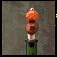 Handmade Gold Faceted Chunky Paper Mache  Nugget Beads, 4pcs - Thumbnail 4