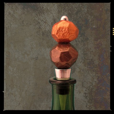 Handmade gold faceted chunky paper mache  nugget beads, 4pcs