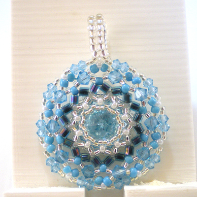 Aqua paradise sparkling crystal mandala pendant - Thumbnail 5