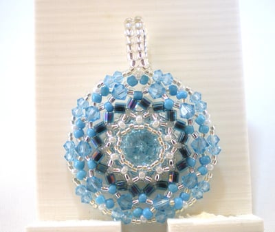 Aqua Paradise Sparkling Crystal Mandala Pendant