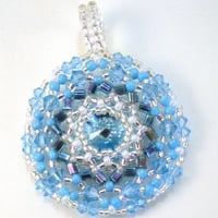 Aqua Paradise Sparkling Crystal Mandala Pendant - Thumbnail 2