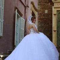 Sweetheart empire waist ball gown wedding dress,princess wedding dress - Thumbnail 1