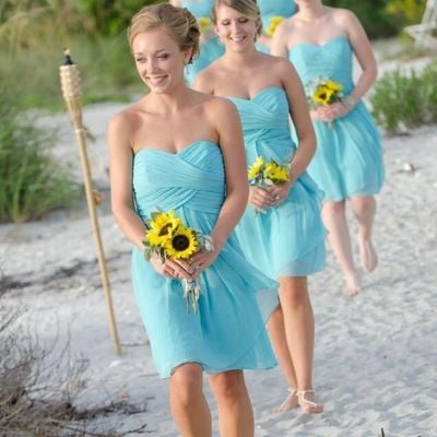 Sweetheart ruching short length bridesmaid dress,mini bridesmaid dresses - Thumbnail 5