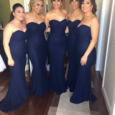 Strapless sleeveless floor length mermaid bridesmaid dress - Thumbnail 5