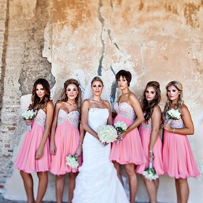 Sweetheart beading ruching short length bridesmaid dress,mini dress - Thumbnail 5