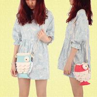 Fish Bags Canvas Cotton Messenger Debris Bag, Red Blue Yellow - Thumbnail 3