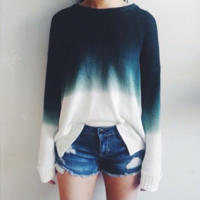 Retro round neck long-sleeved knit sweater   12804 - Thumbnail 1