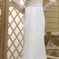 white prom dresses,White Trumpet/Mermaid Lace Long Sleeve Prom Dresses Evening Dresses 011 - Thumbnail 1