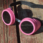Pink and Matte Black Steampunk Goggles Time Travel Mad Scientist Airship Captain Apocalypse Motorcycle-1