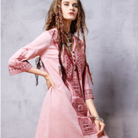 ARTKA SPRING FASHION BOHEMIAN STYLEDRESS SHIRT LA16162C - Thumbnail 2