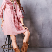 ARTKA SPRING FASHION BOHEMIAN STYLEDRESS SHIRT LA16162C - Thumbnail 3