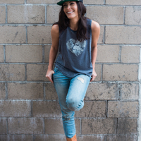 Fingerprint Heart World Blue/Grey Tank - Thumbnail 3