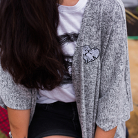 Heart Fingerprint World Grey Cardigan - Thumbnail 1