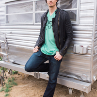 Mens V-neck world map tee Green - Thumbnail 4