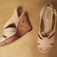 CHLOÉ Cream Wedges - Thumbnail 1