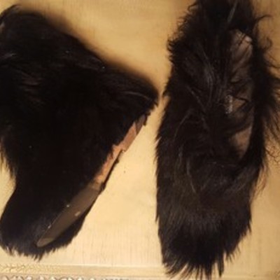 Manolo blahnik black fur boots