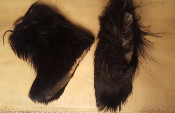 MANOLO BLAHNIK Black Fur Boots