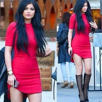 Sexy Round Neck Short-Sleeved Package Hip Dress   82303 - Thumbnail 2