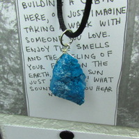 Blue shimmery stone necklace - Thumbnail 3