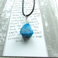 Small Blue Stone Necklace - Thumbnail 3