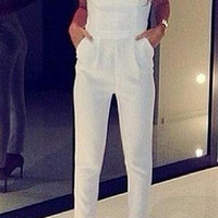 Spaghetti Strap Chic White Jumpsuit   40520 - Thumbnail 2