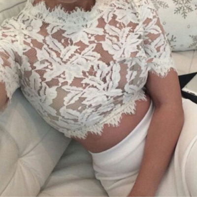 Sexy lace short-sleeved t-shirt   51312