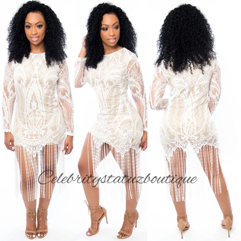 Fringe and Lace Dress