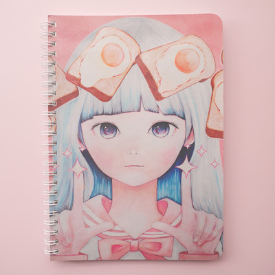 Awww flying breakfast spiral notebook