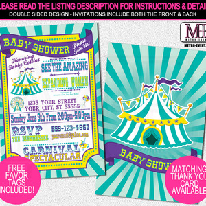 Carnival baby shower invitation - Thumbnail 2