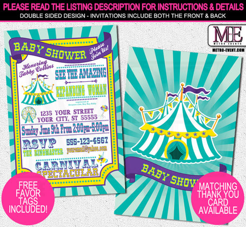 Carnival Baby Shower Invitation