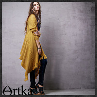 ARTKA OCHER WOOLEN SWEATER COAT WB15054C - Thumbnail 2