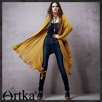 ARTKA OCHER WOOLEN SWEATER COAT WB15054C - Thumbnail 3