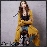 ARTKA OCHER WOOLEN SWEATER COAT WB15054C - Thumbnail 4